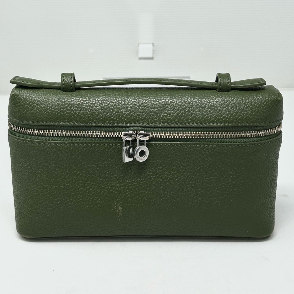 Loro Piana Extra Pocket Leather Crossbody Bag Green Leather
